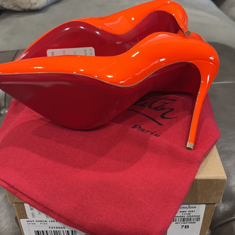 CHRISTIAN LOUBOUTIN HOT CHICK ORANGE 37 - Picture 6 of 6